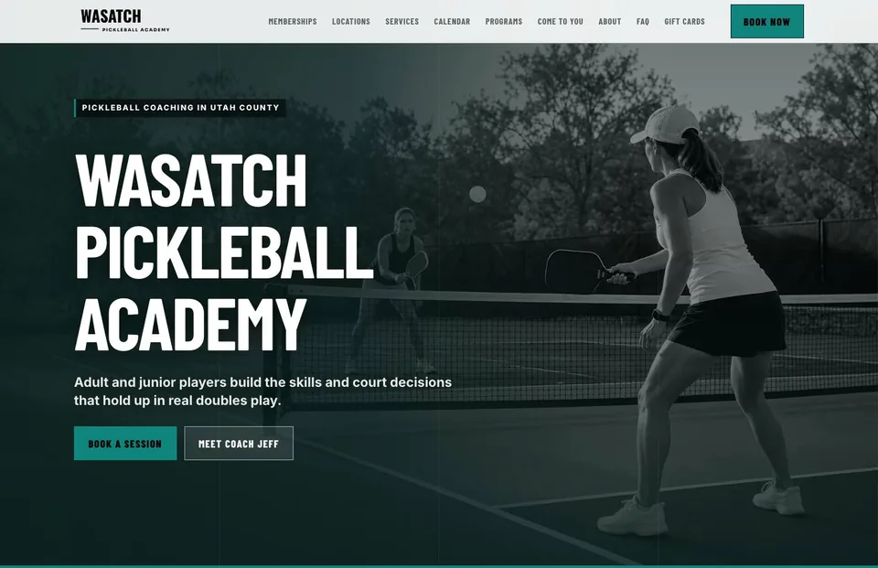 Published Wasatch Pickleball Academy homepage