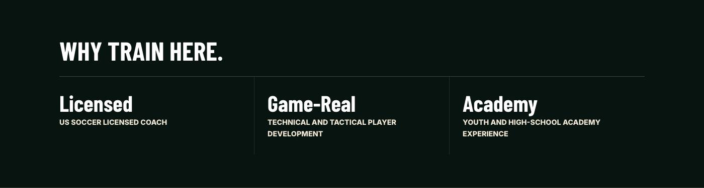 Real coach credentials section from Mountain Point Soccer Academy