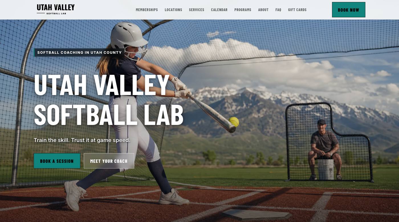 The real published homepage for Utah Valley Softball Lab